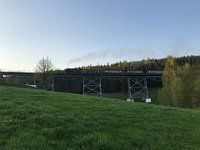 29.04.2018 Fichtelbergbahn Dampfzug auf der Stahlbrücke kurz vor Oberwiesenthal