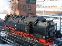 11.02.2013 Harz Dampflokomotive 997241-5 auf der Drehscheibe in Wernigerode