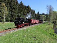 30.04.2018 Pressnitztalbahn Bahnhof Schlössel Einfahrt mit Sonderzug