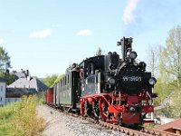 30.04.2018 Pressnitztalbahn Bahnhof Steinbach zurückschieben Sonderzug