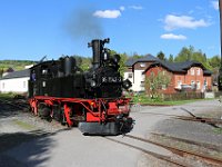 30.04.2018 Pressnitztalbahn Bahnhof Steinbach Lok zum Wasserfassen