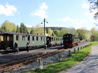 30.04.2018 Pressnitztalbahn Bahnhof Steinbach Lok zum Wasserfassen