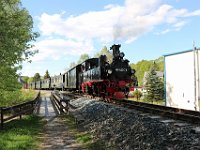 30.04.2018 Pressnitztalbahn Bahnhof Steinbach Planzug beim Abholen des Sonderzuges