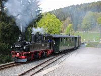 30.04.2018 Pressnitztalbahn Bahnhof Schmalzgrube mit Sonderzug