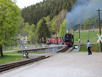 30.04.2018 Pressnitztalbahn Bahnhof Schmalzgrube mit Sonderzug