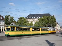 23.09.2011 SOnderzug mit Triebwagen 4 der AVG und Spiegeltriebwagen am Bahnhof Karlsruhe
