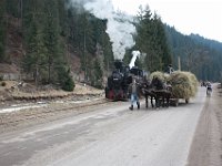 28.02.2015 Moldovita Sonderzug mit Pferdefuhrwerk