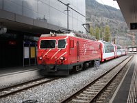 18.04.2012 MGB Glacier Express nach St. Moritz in Visp mit HGe 4/4 II 102