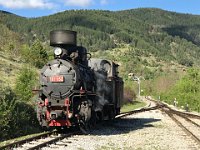 05.05.2017 Sarganska osmica Bahnhof Mokra Gora Dampflokomotive 83-052
